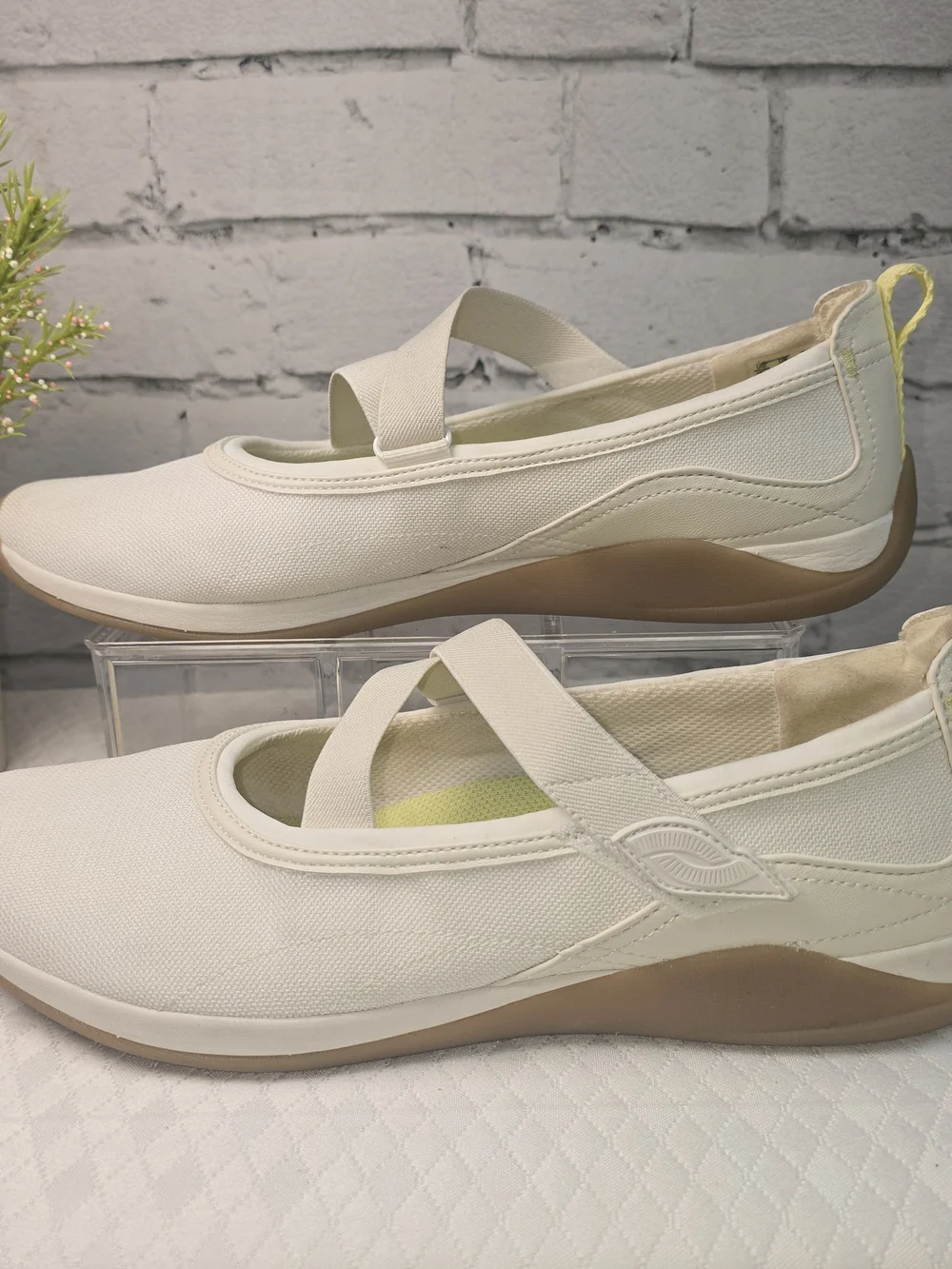 Ryka era Mary Jane flats cream canvas retro-inspired casual comfort women’s 12